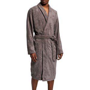 NWT UGG MEN'S RIBBED COTTON TERRY PLUSH ROBE GRAY‎